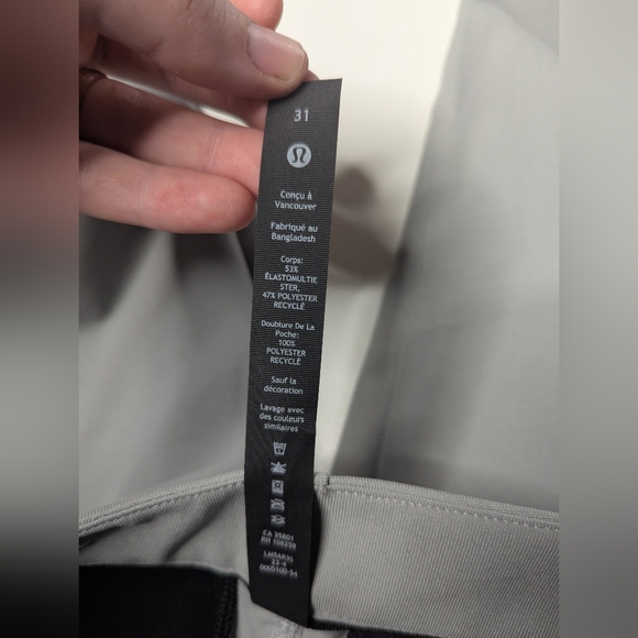 Lululemon ABC Classic-Fit 5 Pocket Pant Warpstreme Gray Men's 31 - Picture 4 of 11